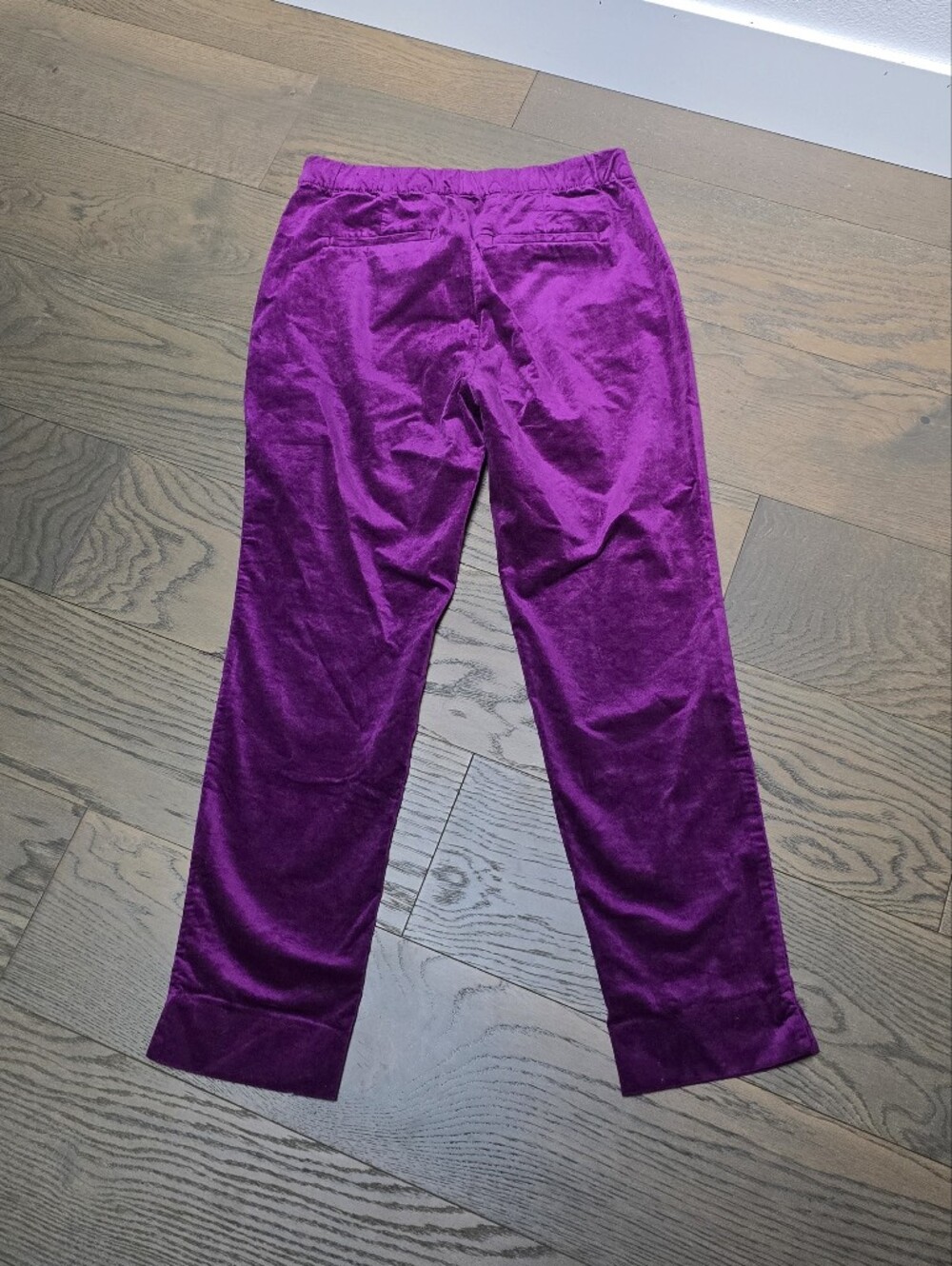 ๐๏ธ J. Jill Velveteen Stretch Slim Leg Trouser in Sugarbeet Purple - Picture 9 of 13